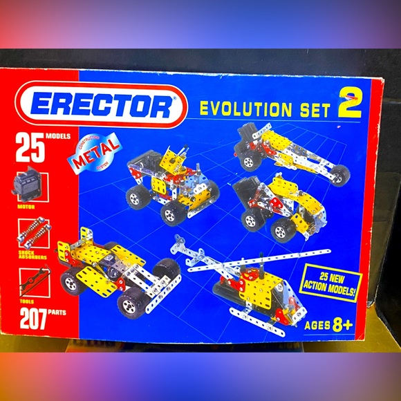 ERECTOR EVOLUTION SET 2 VTG 1995 CONSTRUCTION METAL SYSTEM IN ORIGINAL BOX - Picture 2 of 16